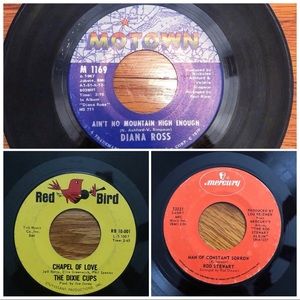 Vintage 1960s Big Hits Set of 3 Single Records